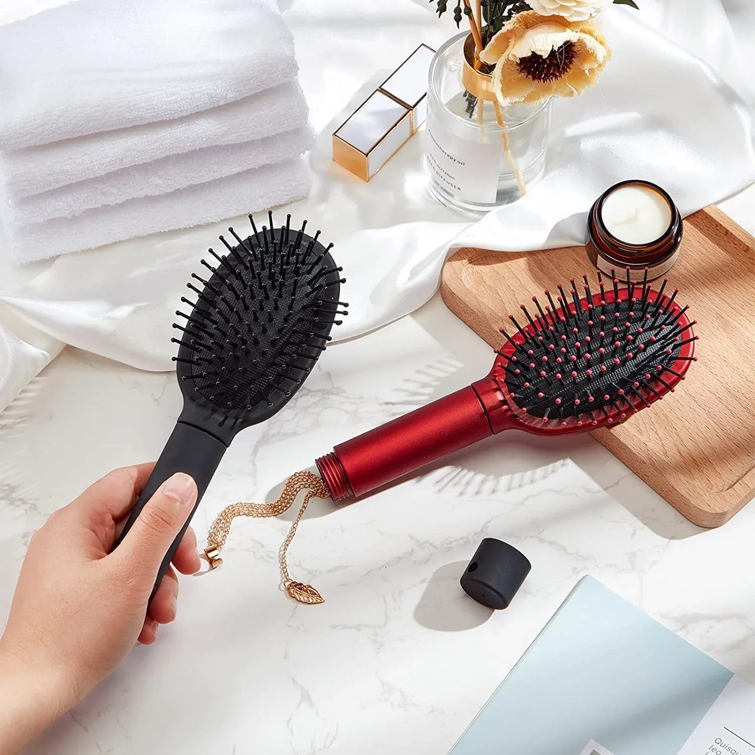 North Carolina Dispensary Hidden Stash Hair Brush Safe - Discreet Diversion Hair Comb with Secret Compartment for Cash, Jewelry & USB