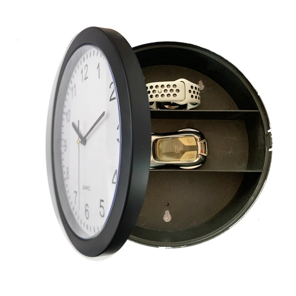 North Carolina Dispensary Hidden Stash Wall Clock Safe — Silent Decorative Clock with Concealed Compartment for Cash, Jewelry & Keys