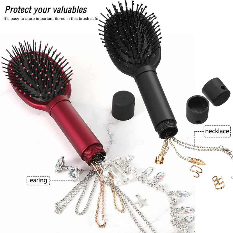 North Carolina Dispensary Hidden Stash Hair Brush Safe - Discreet Diversion Hair Comb with Secret Compartment for Cash, Jewelry & USB