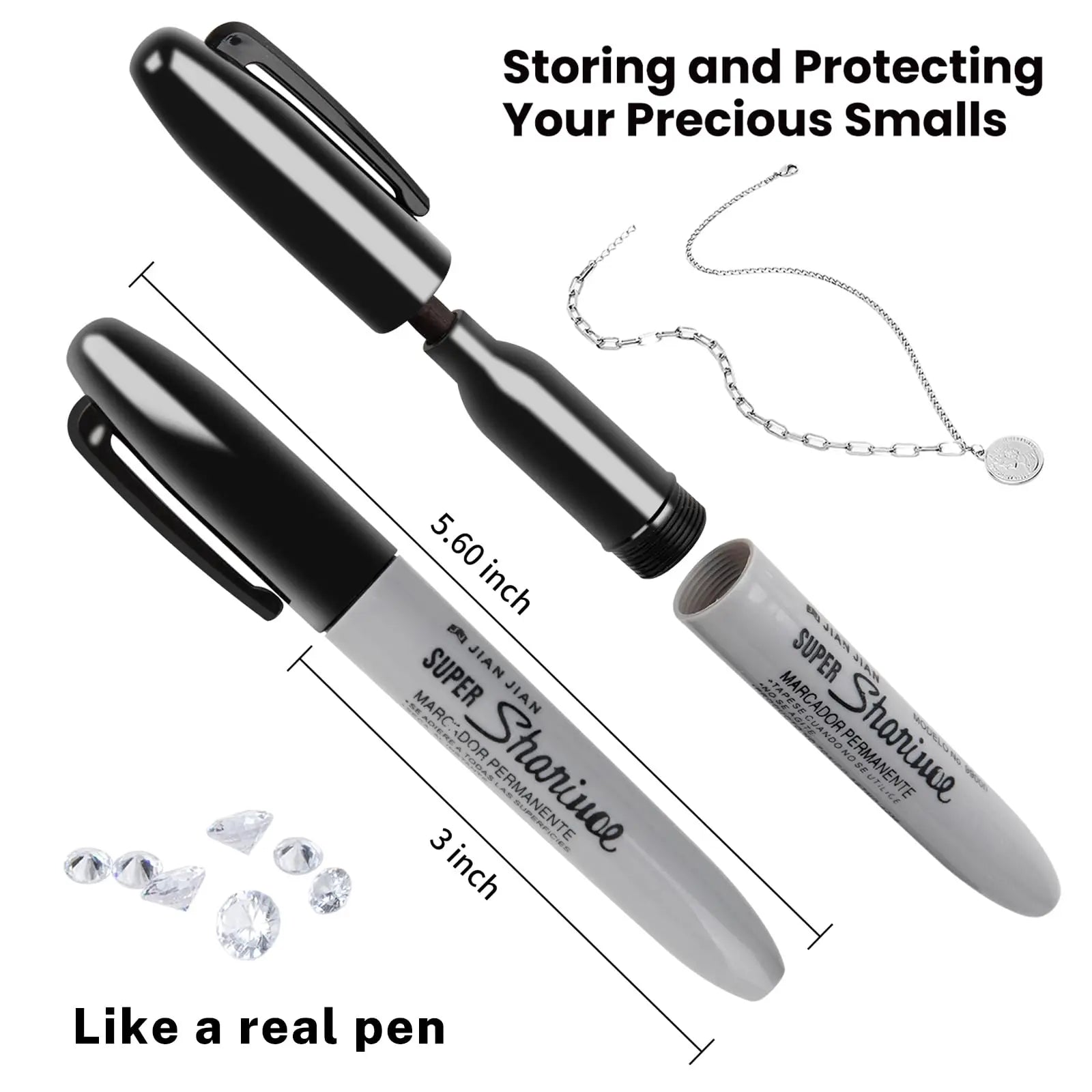 North Carolina Dispensary Hidden Diversion Marker Pen - Discreet Secret Stash for Cash, Jewelry & Small Valuables | Gift for Home & Dorm