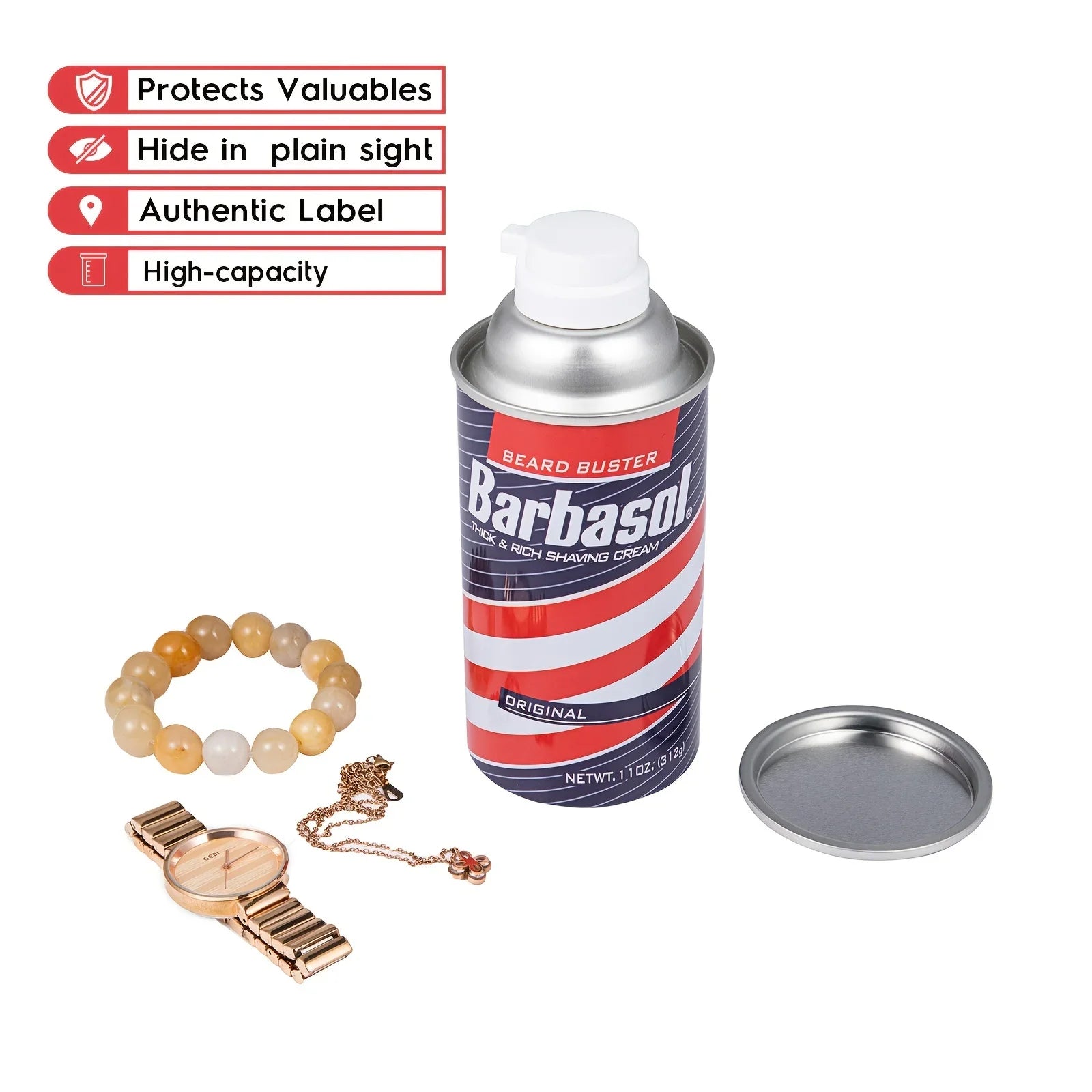 North Carolina Dispensary Shaving Cream-Style Diversion Safe Pouch – Food-Grade Smell-Proof Hidden Stash for Travel