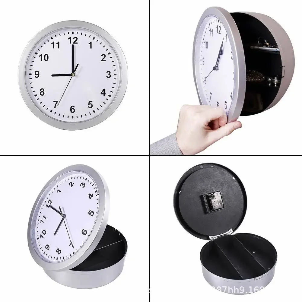 North Carolina Dispensary Hidden Stash Wall Clock Safe — Silent Decorative Clock with Concealed Compartment for Cash, Jewelry & Keys