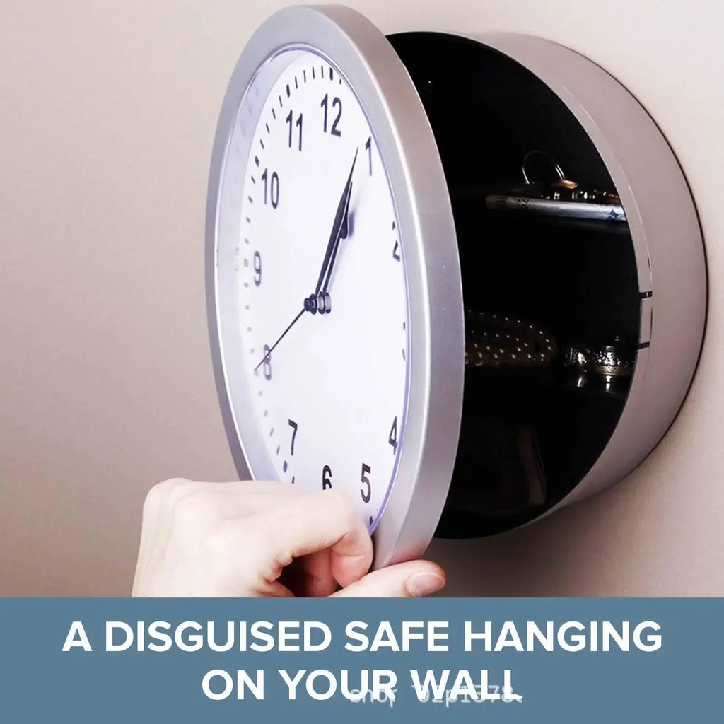 North Carolina Dispensary Hidden Stash Wall Clock Safe — Silent Decorative Clock with Concealed Compartment for Cash, Jewelry & Keys