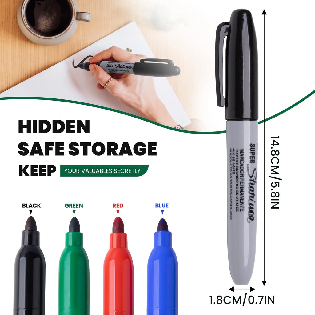 North Carolina Dispensary Hidden Diversion Marker Pen - Discreet Secret Stash for Cash, Jewelry & Small Valuables | Gift for Home & Dorm