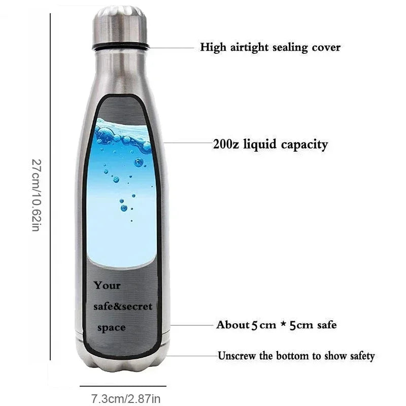 North Carolina Dispensary 750ml (25.4oz) Diversion Water Bottle with Secret Compartment — Portable Stash, Pill Organizer & Money/Key Safe