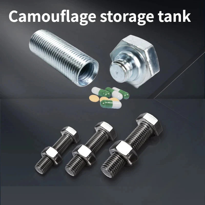 North Carolina Dispensary Hidden Screw Bolt Stash Safe — Metal Diversion Container for Cash, Pills & Small Valuables